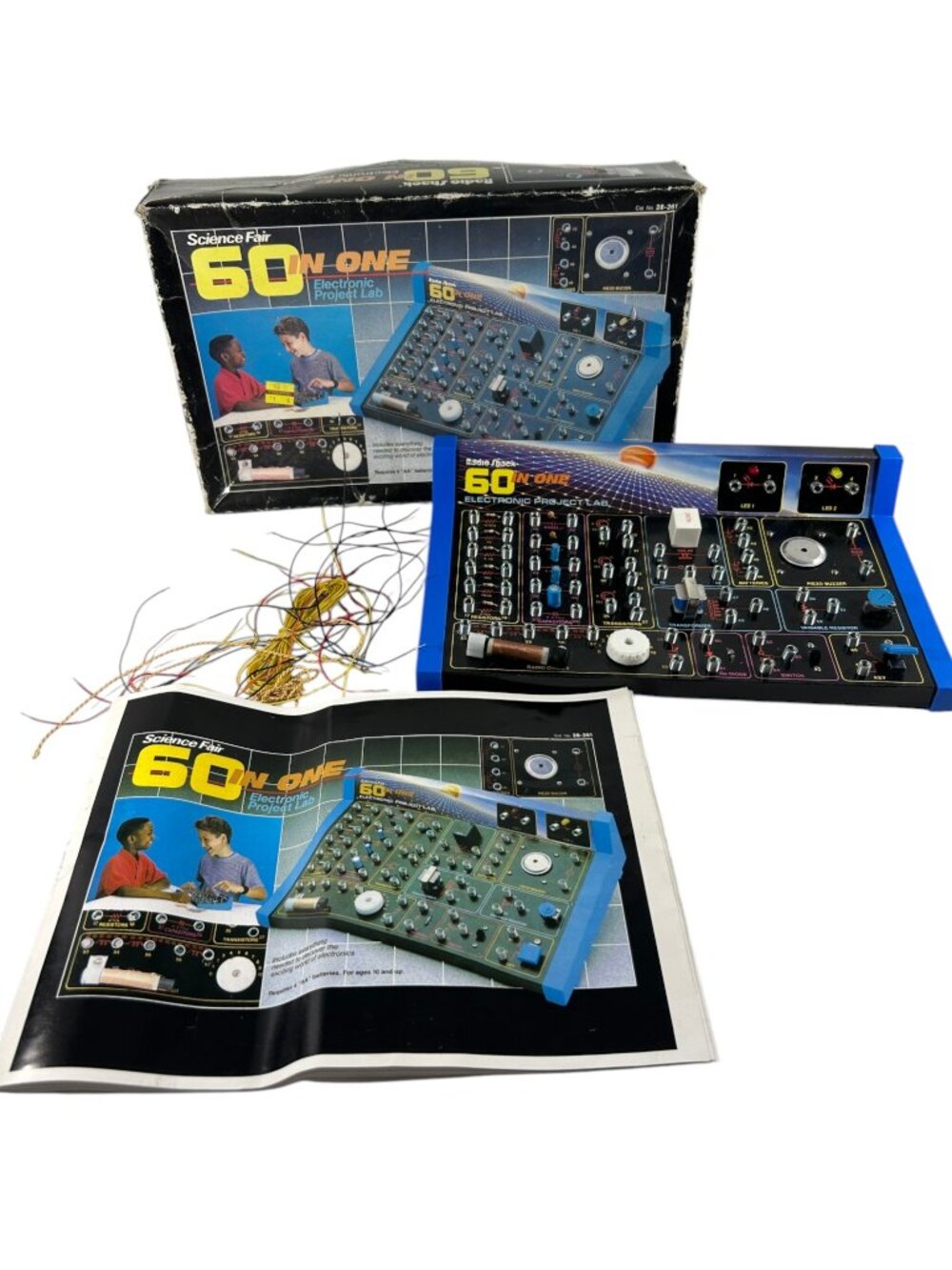 Vintage Radio Shack Science Fair 60 in One Electronic Project Lab Kit READ